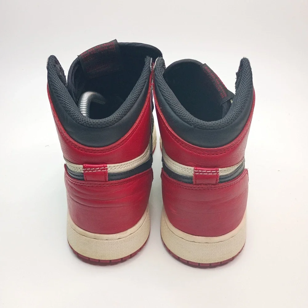 Nike‎ Air Jordan 1 Retro High OG Bred Toe Mens 6.5Y 55441-610 Red Black White